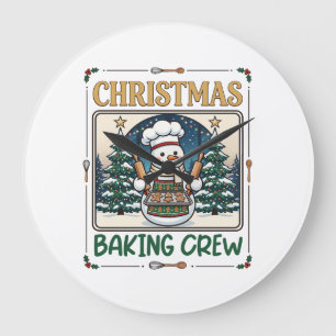 Weihnachtsbäckerei Schneemann Koch Lebkuchen Coo Große Wanduhr