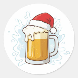 Weihnachtsbäckerei Tasse mit Weihnachtsmannmütze F Runder Aufkleber