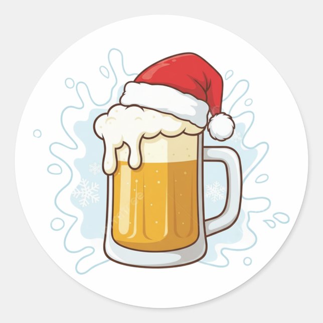 Weihnachtsbäckerei Tasse mit Weihnachtsmannmütze F Runder Aufkleber (Vorderseite)