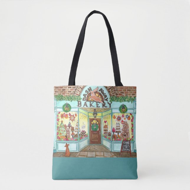 Weihnachtsbäckerei Wasserfarbe Totbeutel Tasche (Vorderseite)