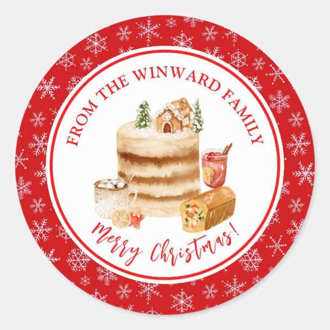 Weihnachtsbäckerei Weihnachtskuchen Runder Aufkleber (Vorderseite)