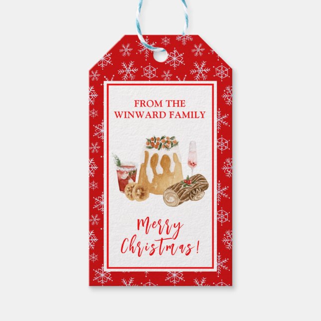 Weihnachtsbäckerei Weihnachtspudding Geschenkanhänger (Vorderseite)