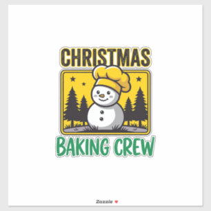 Weihnachtsbäckermannschaft Schneemann Holiday Desi Aufkleber