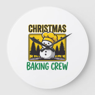 Weihnachtsbäckermannschaft Schneemann Holiday Desi Große Wanduhr