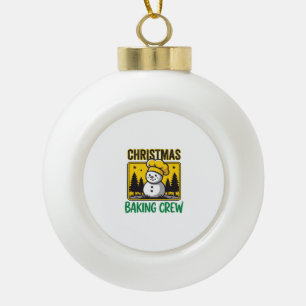 Weihnachtsbäckermannschaft Schneemann Holiday Desi Keramik Kugel-Ornament