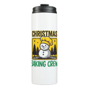 Weihnachtsbäckermannschaft Schneemann Holiday Desi Thermosbecher