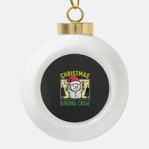 Weihnachtsbäckermannschaft Schneemann Urlaub Keramik Kugel-Ornament