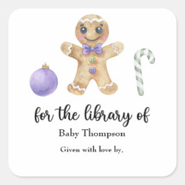 Weihnachtsbäckermeister - für die Bibliothek Quadratischer Aufkleber