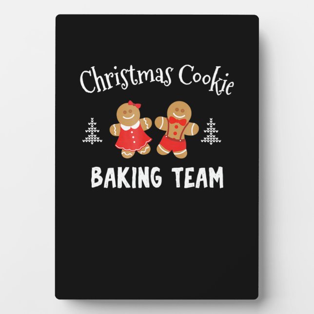 Weihnachtsbackmannschaft | Lebkuchenmann Fotoplatte (Vorderseite)