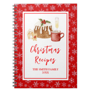 Weihnachtsbackrezepte Christmas Pudding Notizblock