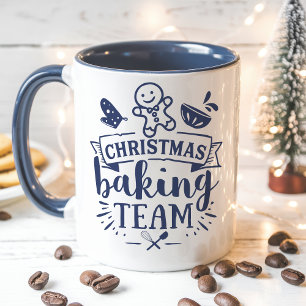 Weihnachtsbackteam Cute Navy Blau Feiertag Tasse