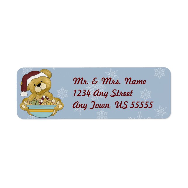 Weihnachtsbackteddy Bear Address Labels (Vorne)