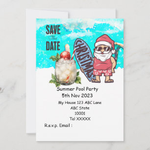Weihnachtsbad Party mit Weihnachtsgetränken Einladung