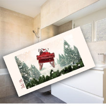 Weihnachtsbadehandtuch in Monogramm