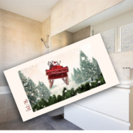 Weihnachtsbadehandtuch in Monogramm Badehandtuch