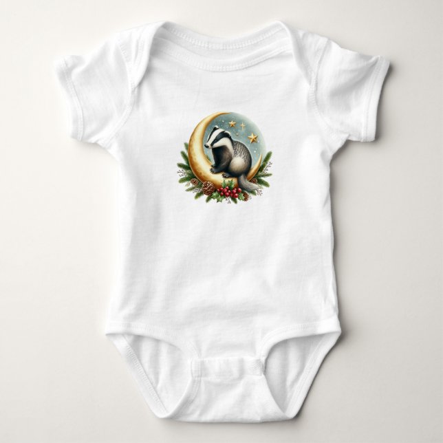 WeihnachtsBadger Baby Strampler (Vorderseite)