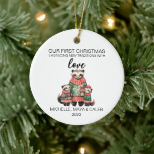 WeihnachtsBadger-Familie von drei Keramik Ornament