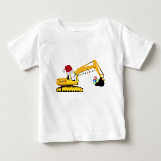 Weihnachtsbagger Baby T-shirt (Vorderseite)