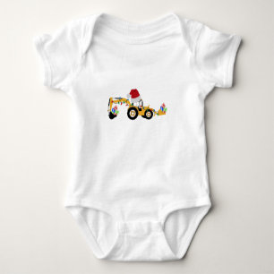 Weihnachtsbagger-Baulasthkw  Baby Strampler