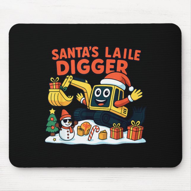 Weihnachtsbagger Santa Bagger Lustiger Urlaub  Mousepad (Vorne)