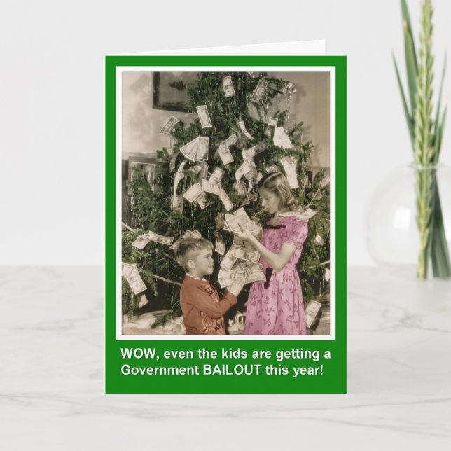 Weihnachtsbailout für Kinder Feiertagskarte (Vorderseite)