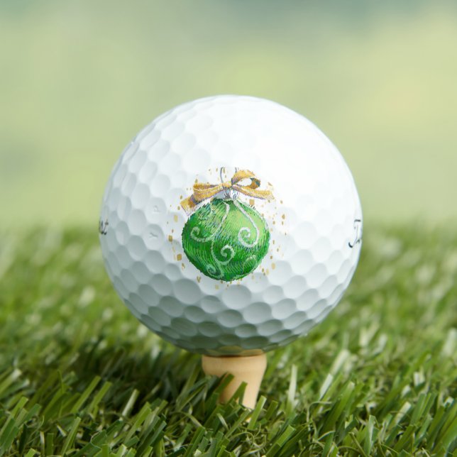 Weihnachtsball Dekoration/Aqua + Gold/Golfbälle Golfball (Insitu T-Shirt)