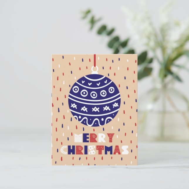 Weihnachtsball Feiertagskarte (Stehend Vorderseite)