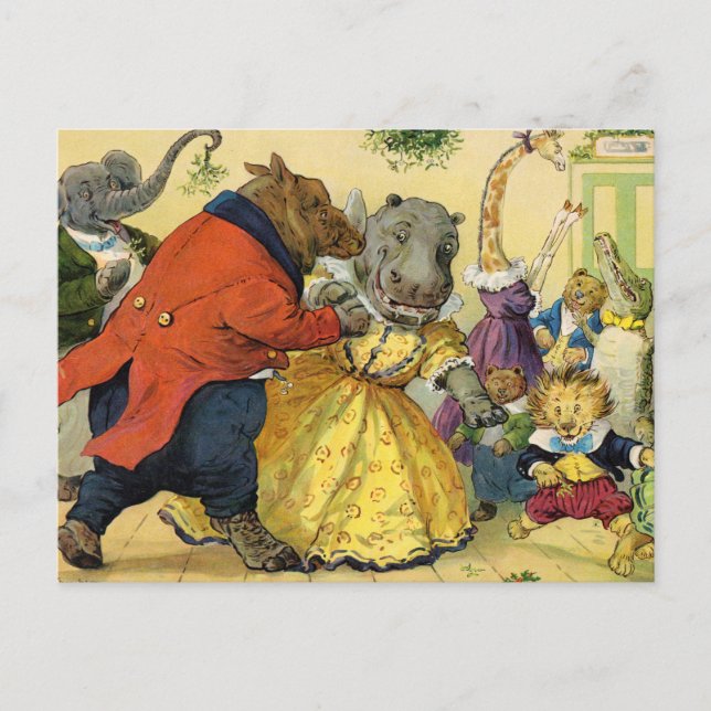 Weihnachtsball Feiertagspostkarte (Vorderseite)