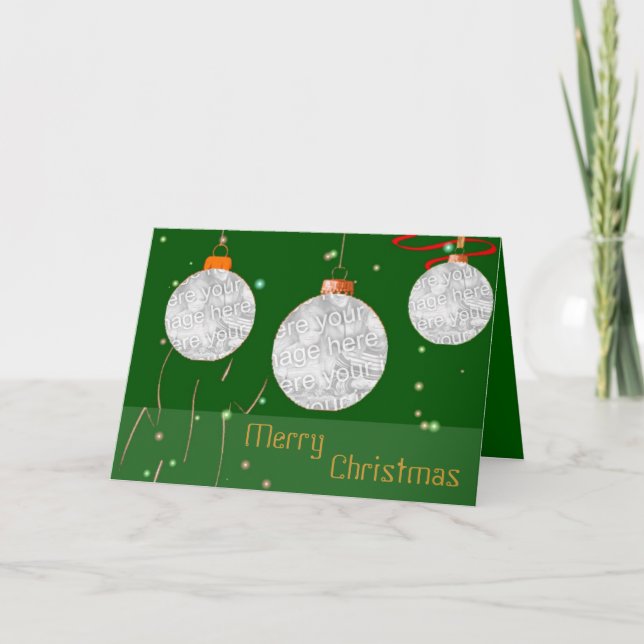 Weihnachtsball-Foto gestaltet Karte (Vorderseite)