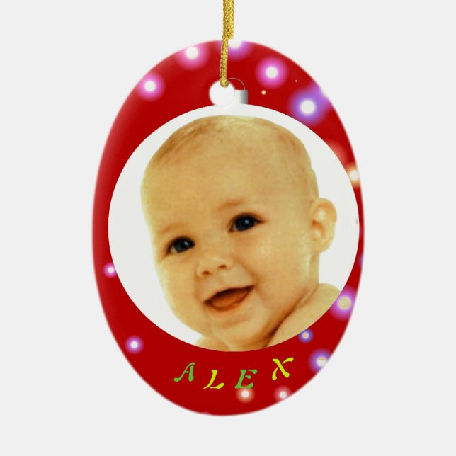 Weihnachtsball-Foto Keramikornament (Vorne)
