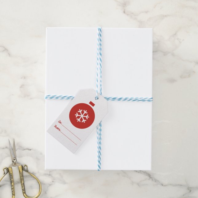 Weihnachtsball-Geschenketiketts Geschenkanhänger (Mit Garn)