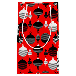 Weihnachtsball in Rot und Schwarz Retro Kleine Geschenktüte