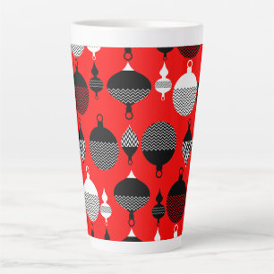 Weihnachtsball in Rot und Schwarz Retro Milchtasse