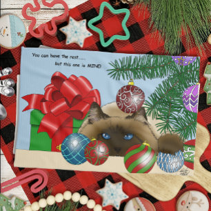 Weihnachtsball-Katze Geschirrtuch