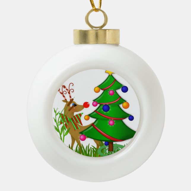 Weihnachtsball-Keramik Keramik Kugel-Ornament (Vorderseite)