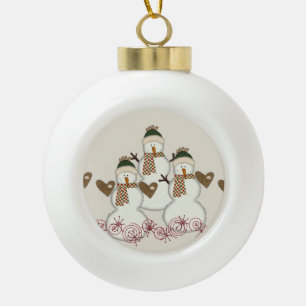 Weihnachtsball-Keramik, Snowman Keramik B Kugel-Ornament