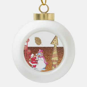 Weihnachtsball-Keramik, Snowman Keramik B Kugel-Ornament