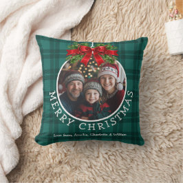 Weihnachtsball Ornament Foto Green Buffalo Kariert Kissen
