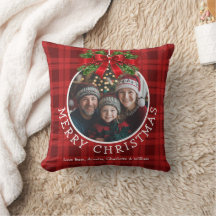 Weihnachtsball Ornament Foto Rotes Buffalo Kariert
