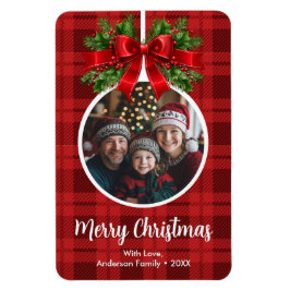 Weihnachtsball Ornament Foto Rotes Buffalo Kariert Magnet