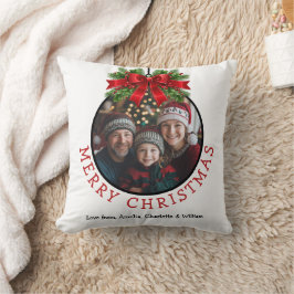 Weihnachtsball Ornament Foto White Kissen