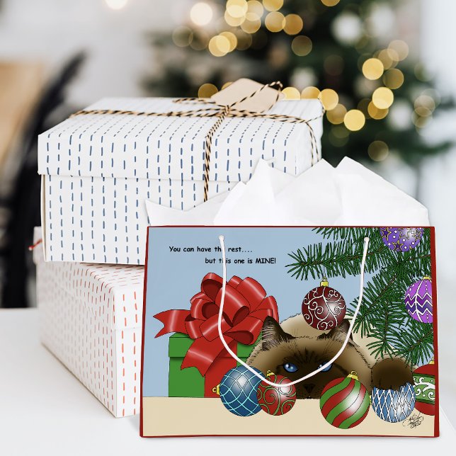 Weihnachtsball-Ornament-Katze Große Geschenktüte (Von Creator hochgeladen)