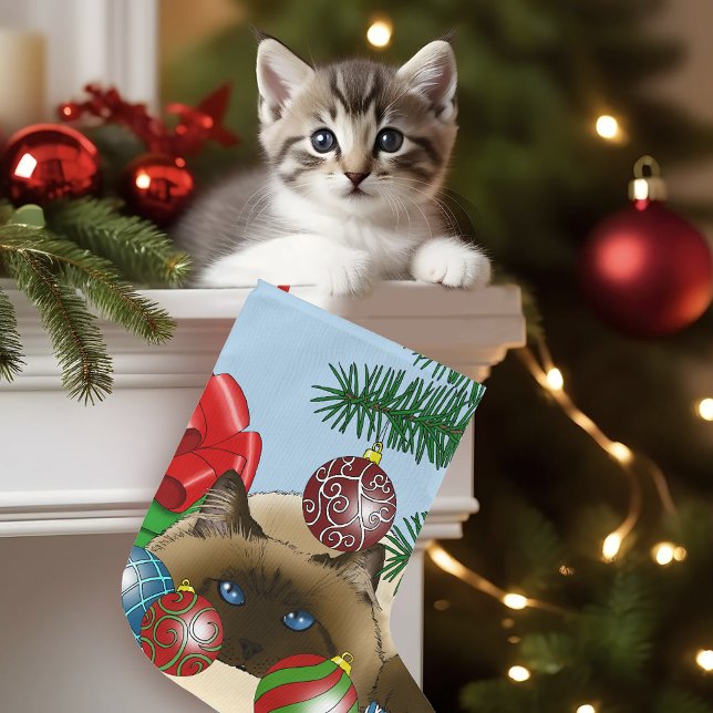 Weihnachtsball-Ornament-Katze Großer Weihnachtsstrumpf (Von Creator hochgeladen)