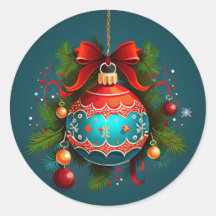 Weihnachtsball-Ornament Klassischer Rundsticker