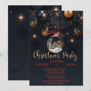 Weihnachtsball Retro Car Black Company Party Einladung