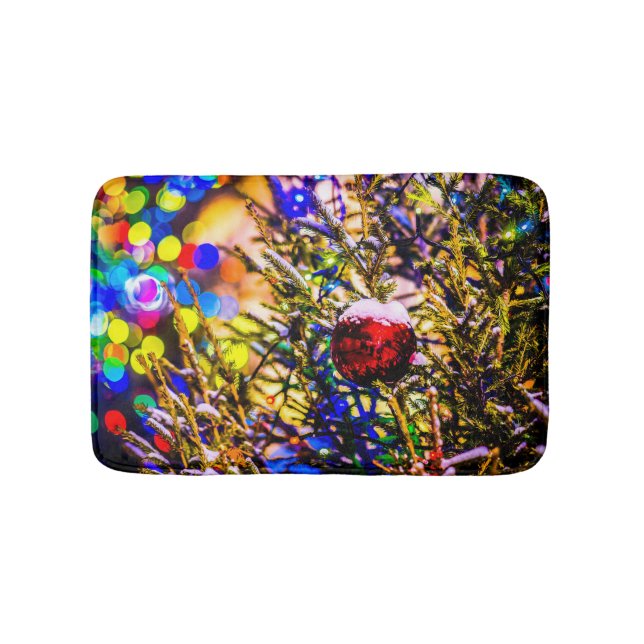 Weihnachtsball Rot Badematte (Vorderseite)