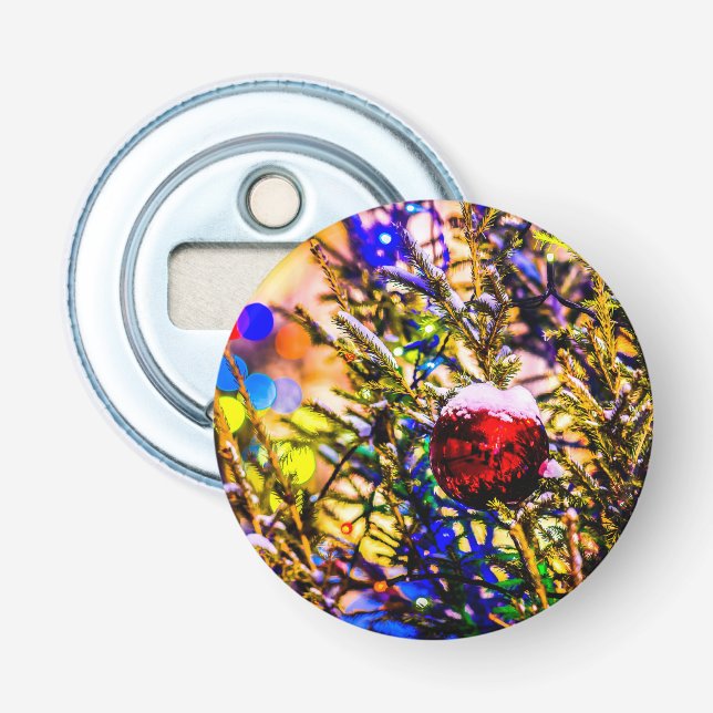 Weihnachtsball Rot Flaschenöffner (Vorderseite)