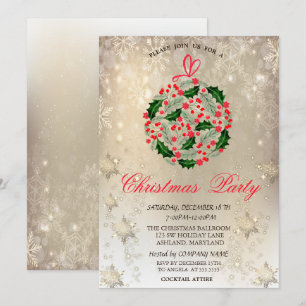 Weihnachtsball Snowflakes Unternehmen Weihnachts-P Einladung