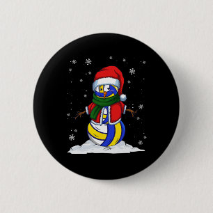 Weihnachtsball Snowman Xmas Sport Volleyball Button