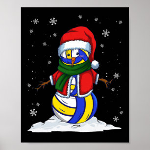 Weihnachtsball Snowman Xmas Sport Volleyball Poster